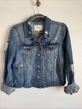 pistola Distressed Light Blue Denim Jacket